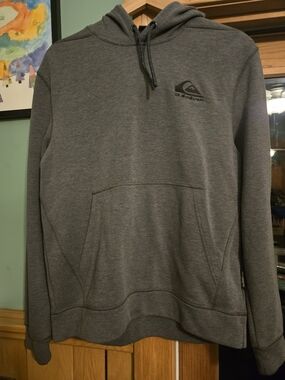 Quiksilver Gray Pullover Hoodie with Logo